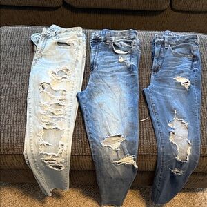 American Eagle Jeans Distressed~ Lot of 3 ~ size 6
